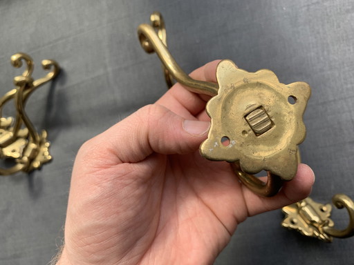 Vintage Art Nouveau brass coat hook