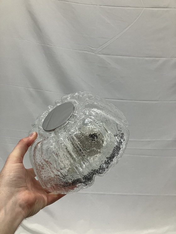 Image 1 of Plafonnier vintage en verre glacé Helena Tynell Glashütte Limbourg