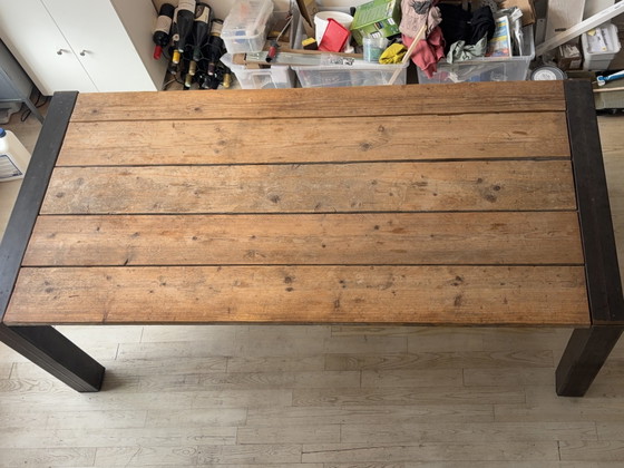 DennisvanLonden steigerhouten tafel – Eettafels, Wood, Metal (photo 7 of 12)