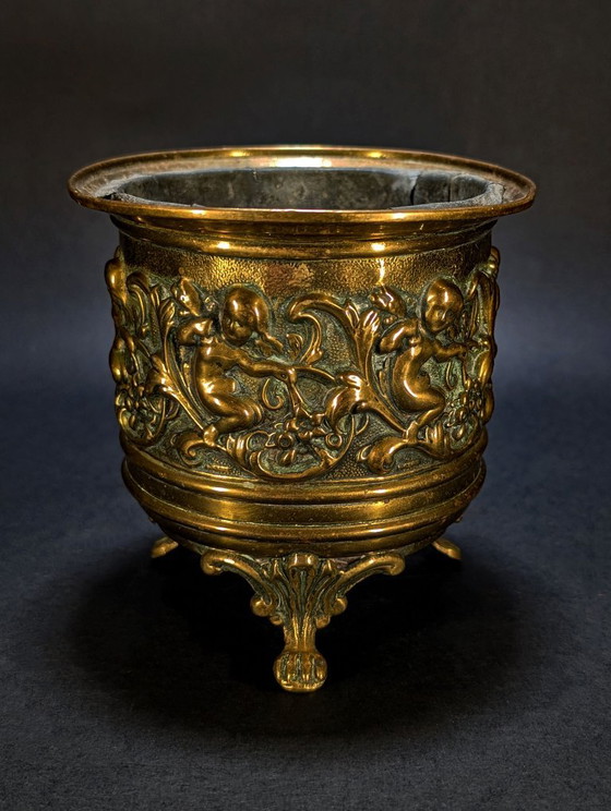 Small Brass Plant Pot Napoleon III – Metal (photo 2 of 8)