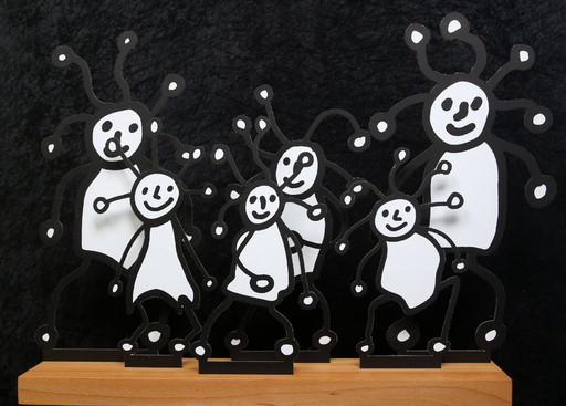 Kostabi, Paul - SPRKL Famliy - Pop-Art-Sculptur/Aluminium - Handsigned Artwork