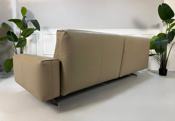 Image 1 of Rolf Benz 50 Leder Taupe Grau slaapbank