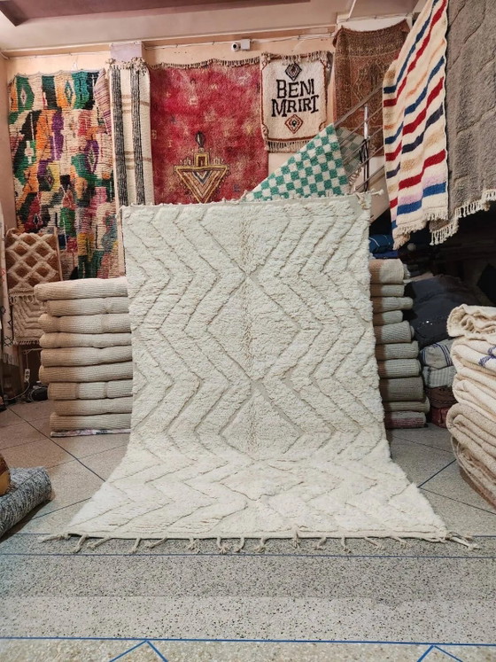 Large Moroccan Berber rug Beni Ouarain 300 x 200 cm – Cream wool with patterns – Rugs & carpets, Cotton (photo 2 of 3)