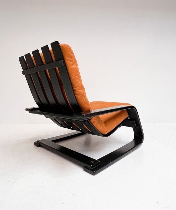 Image 1 of Poltrona rivestita color cognac, anni '60