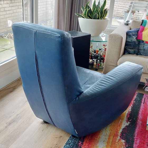 Image 1 of Fauteuil Longa - Gerard van den Berg Label Blauw Leer