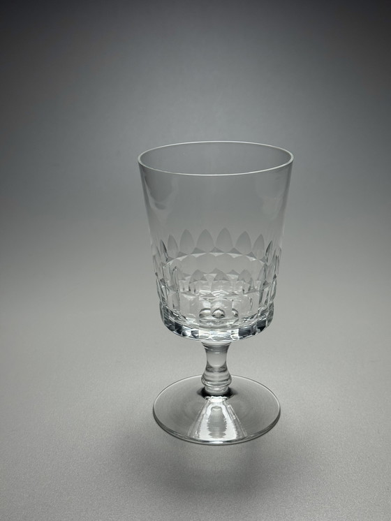 Image 1 of Set di 6 grandi bicchieri da vino in cristallo tagliato a mano – De Rupel, Boom – Art Déco, anni '30