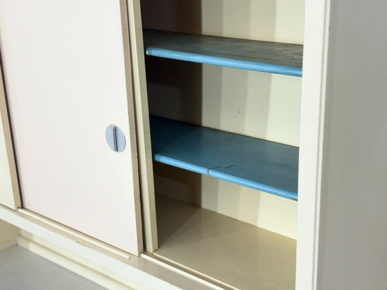 Image 1 of Credenza da cucina vintage anni '50/'60 | Mobile da cucina dal design pastello | 2 pezzi