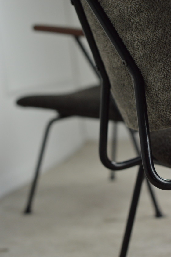 Image 1 of Set of 2 Reupholstered Armchairs by Gijs Van Der Sluis