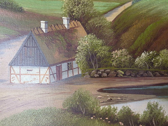 Dipinto a olio paesaggistico originale di metà secolo di Inge Basballe – Dipinti e disegni, Tela (photo 8 of 11)