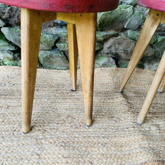 Image 1 of Set of 4 vintage stools from the 1960s