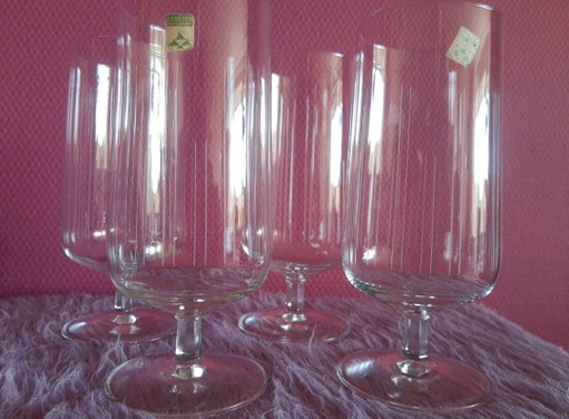 Set 1965-1966 designer kristallen bierglazen Andries Dirk Copier 