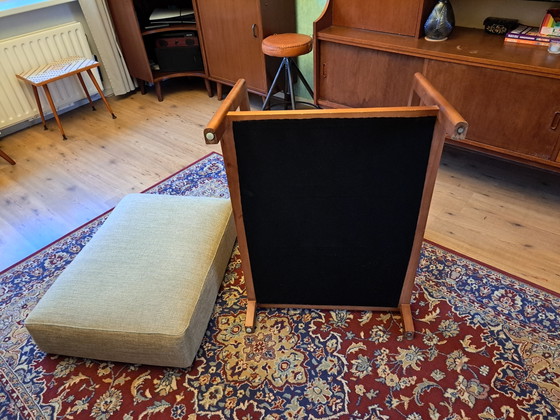 Scandinavische Fauteuil Met Olijfgroene Stoffering – Myka Home, Textile, Wood (photo 9 of 9)