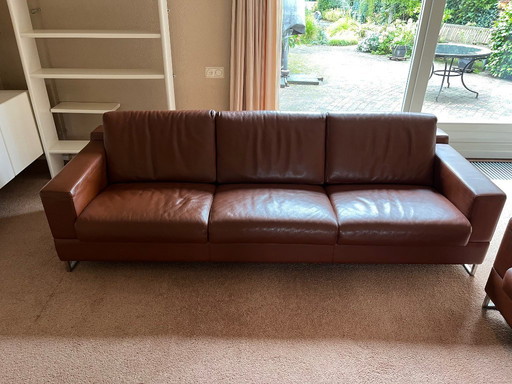 Leolux Cuno Design Sofa - Cognac Ledersofa 3,5-Sitzer