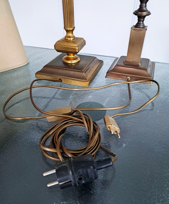 Image 1 of Lampade da tavolo a colonna in ottone Herda