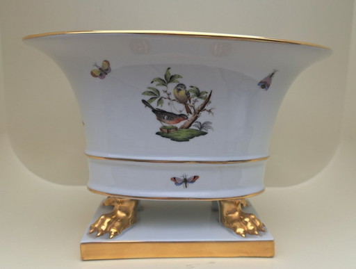 Herend Empire vase/cachepot (6409) on base - Rothschild bird