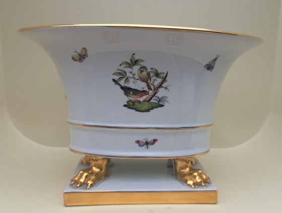 Image 1 of Herend Empire vase/cachepot (6409) on base - Rothschild bird