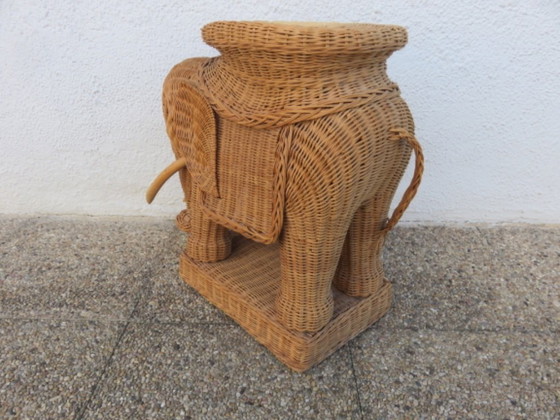 Image 1 of Rattan elephant side table or end table from the 60s/70s