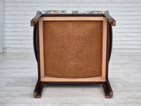 Image 1 of Années 1970, design danois d'Illum Wikkelsø, modèle de fauteuil « Plexus », bois de teck, structure en maille.