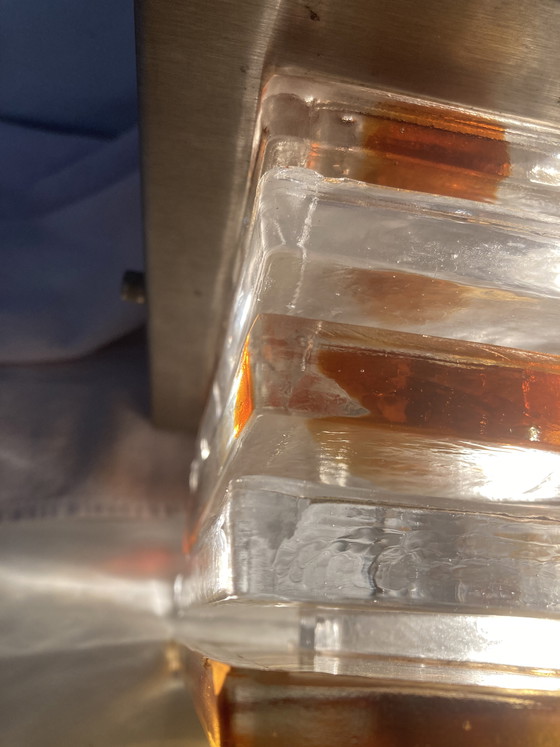 Image 1 of Applique vintage anni '70 in vetro trasparente e fumé per Poliarte