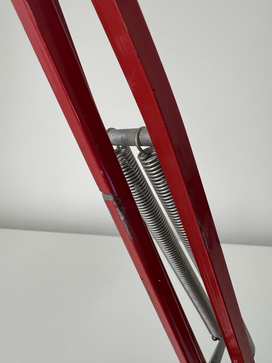 Image 1 of Vintage Red Articulated Architect Desk Lamp with Original Clamp – 1970s/1980s