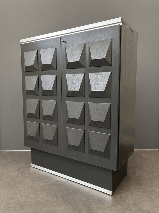 Image 1 of Brutalistischer Barschrank aus Holz – 1970er Jahre