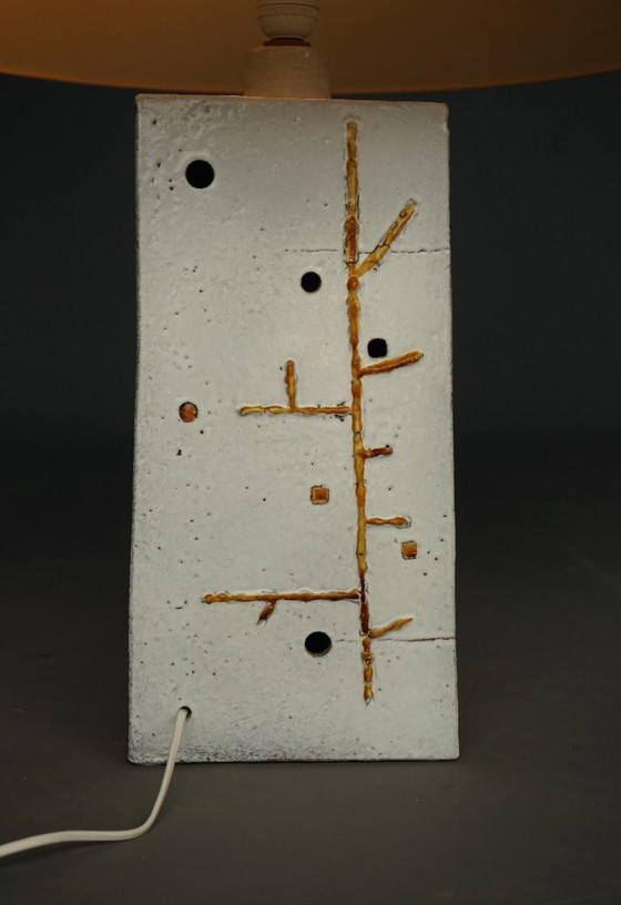 Mid-Century Ceramic Table Lamp With Abstract Design, 1970s (photo 5 of 16)