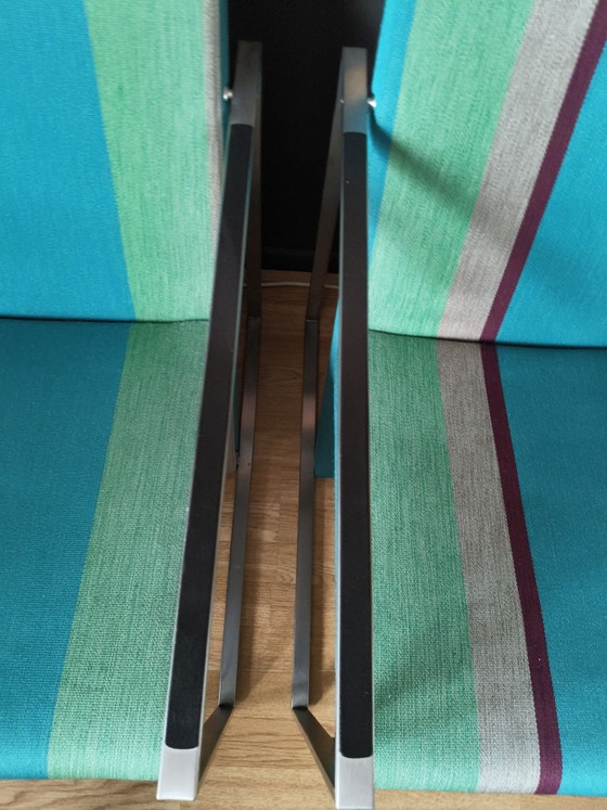 Lot de 2 Fauteuils Arco 'Frame' Originaux – Burkhard Vogtherr (Bon État) – rvs, Textile (photo 5 of 10)