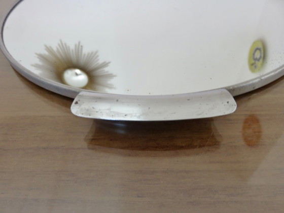 Image 1 of Vassoio a specchio in metallo argentato in stile Art Déco, Francia, anni '40