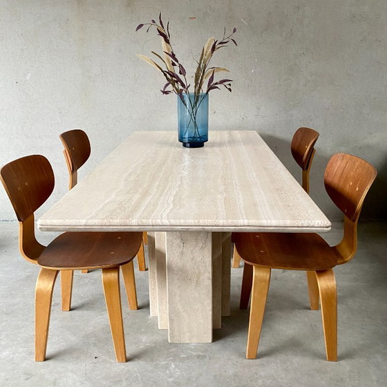 Image 1 of Italian Travertine Dining Table | Italy, 1980s