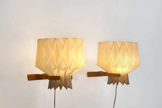 Two wall lamps by Peter Hvidt and Orla Molgaard Nielsen for Le Klint – Wall lights, Paper, Vintage (photo 3 of 7)