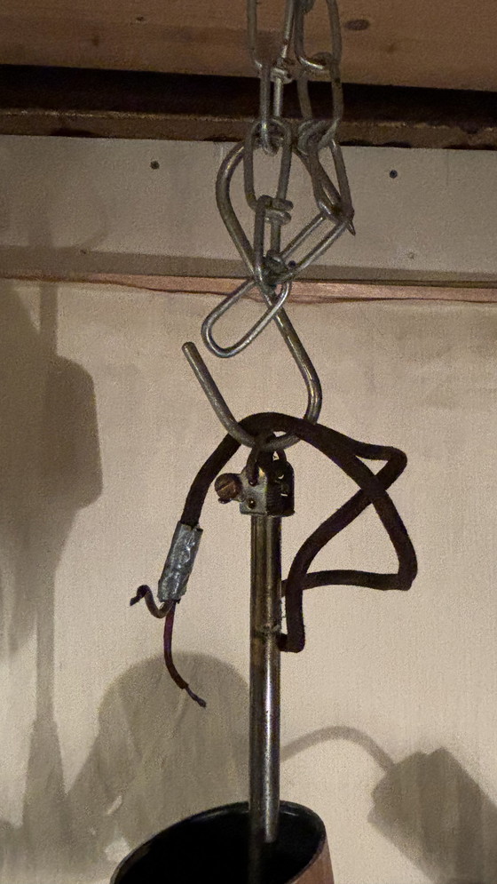 Image 1 of Deens de mediados de siglo diseña kroonluchter teca hout en glas 