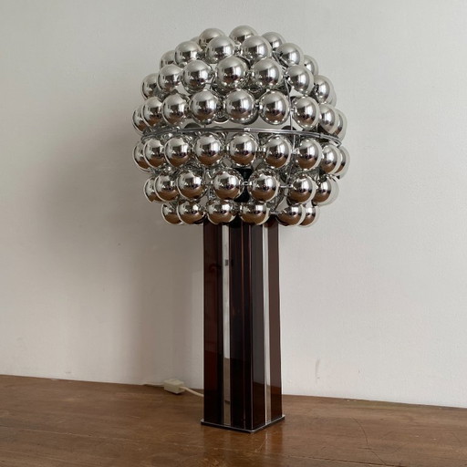 Kinetic Lamp. 1970. Smoked Plexiglas. Space Age. – tafellampen, Metal