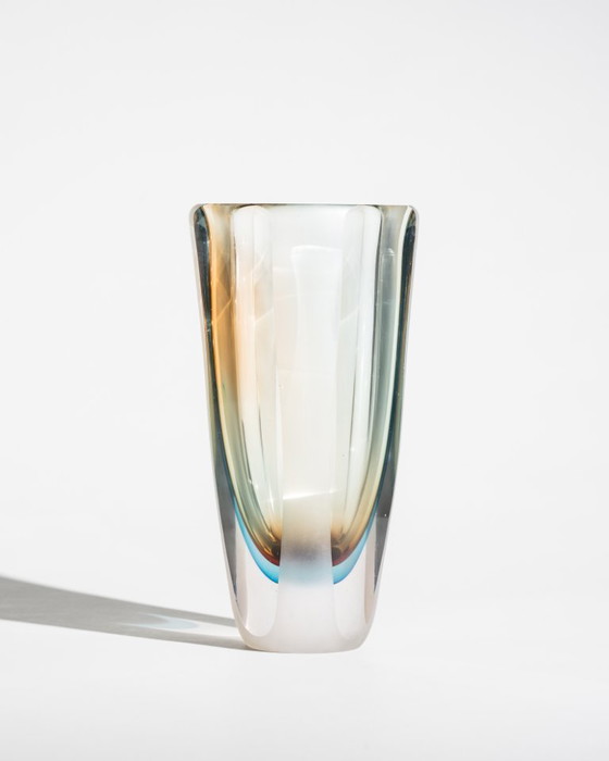 Image 1 of Monumental Murano Sommerso Glass Vase Attributed to Seguso Vetri d’Arte Italy