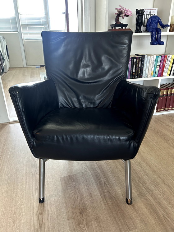 Image 1 of Set van 2 Originele Gerard van den Berg Label Foxx Fauteuils – Bruin Leer