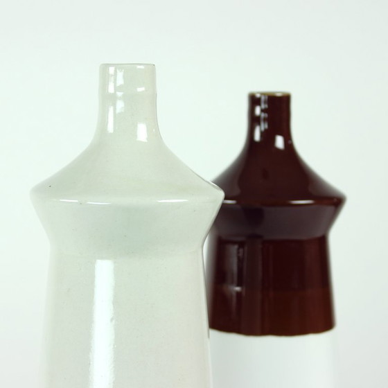 Image 1 of Zweiteiliges Set Keramikvasen von Jamberk, Tschechoslowakei, 1960er Jahre