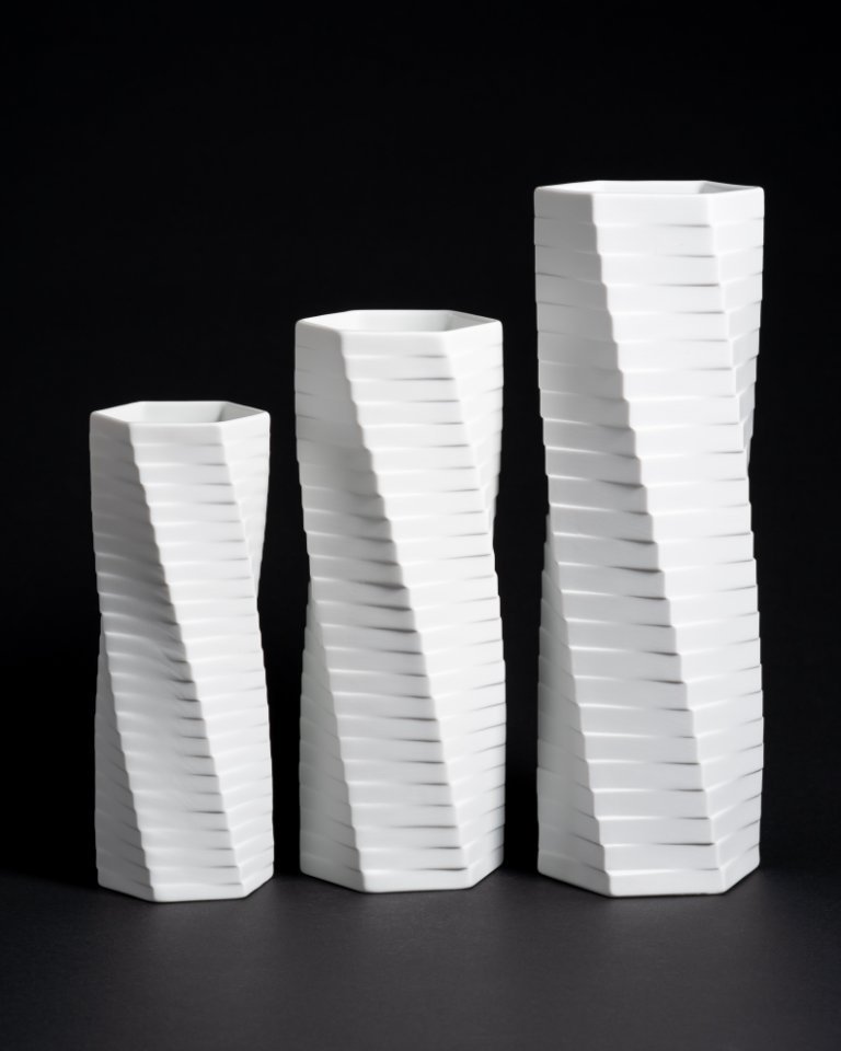ROSENTHAL Studio-Line WERNER UHL Bisque Porcelain Vase Trio PISA