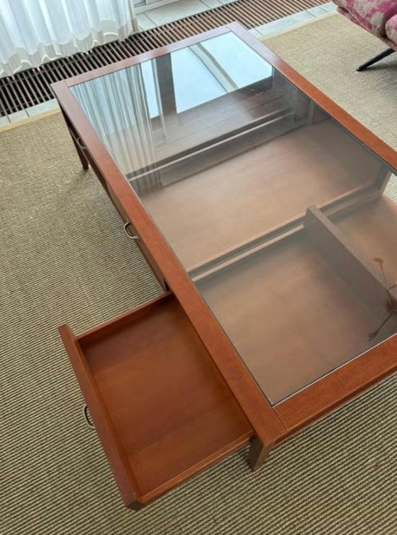 Image 1 of Mesa de centro Jan des Bouvrie con cristal y cajones | 160 cm