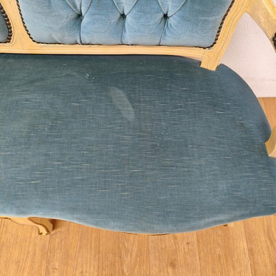 Banc Vintage Brocante Rococo Queen Ann pour Hall et Boudoir – Textile (photo 15 of 20)
