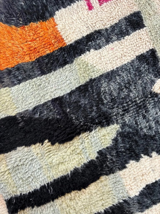 Image 1 of TAPIS MAROCAIN BERBERE 200x260 cm , Tapis coloré Beni Ourain, Tapis en laine fait main, Tapis shaggy, Tapis berbère décoratif, T