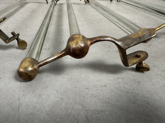 Image 1 of Porta asciugamani Art déco - vetro e ottone