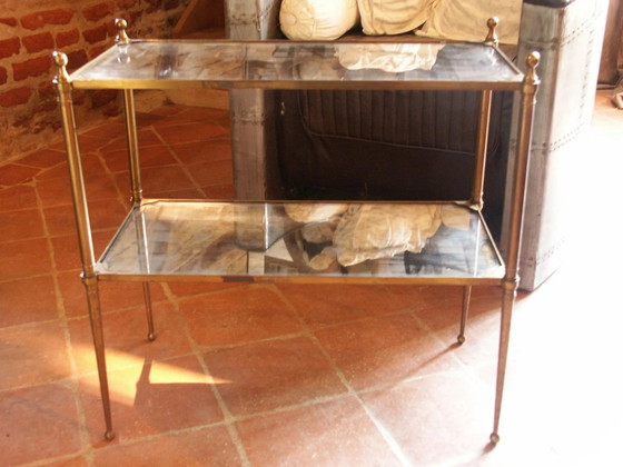 Messing Beistelltisch aus den 1950er/70er Jahren. – Beistelltische, Glas, Vintage (photo 8 of 9)