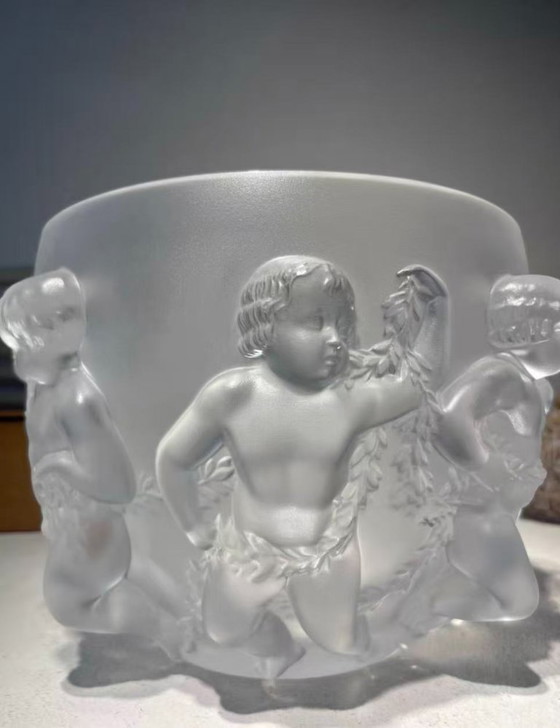 Image 1 of Lalique Luxembourg Angel Crystal Planter