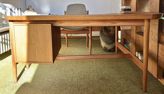 Image 1 of Arne Vodder - BO 85 - Bovirke - Mesa Boomerang de teca - mediados de siglo - Diseño danés - Escritorio