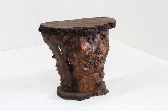 Image 1 of Vintage brutalist tree trunk bar from the 1970s