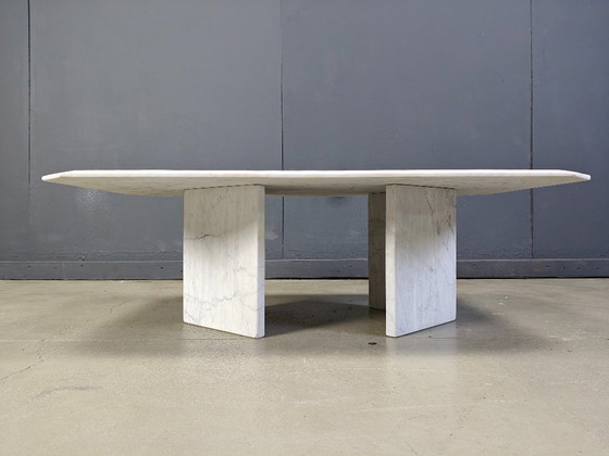 Image 1 of Table basse vintage en marbre blanc, 1970