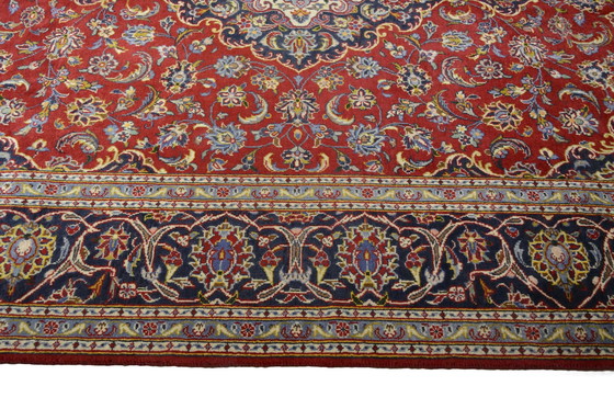 Image 1 of Handgeknoopt rood Keshan oosters tapijt - 299 x 201 cm