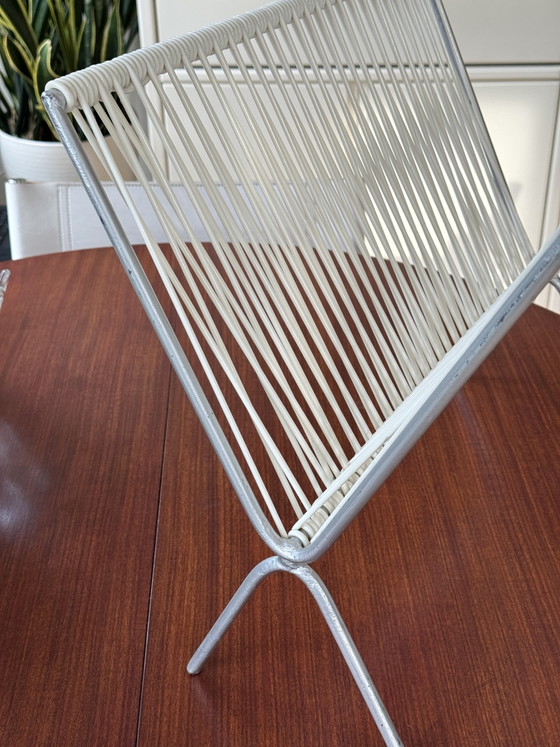 Portariviste Spaghetti Vintage Porta LP PVC Bianco Space Age – Metal, Plastic (photo 3 of 15)