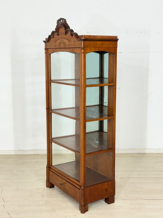 Image 1 of Très belle vitrine Biedermeier, meuble de salon, vers 1880