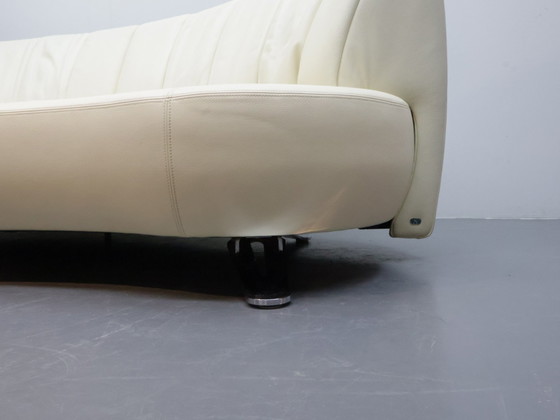 Image 1 of Sofá De Sede DS164 de piel color blanco roto