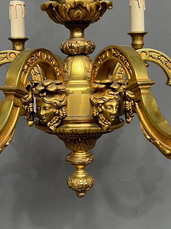 Mazarin-kroonluchter. Massief brons. – Bronze (photo 4 of 8)